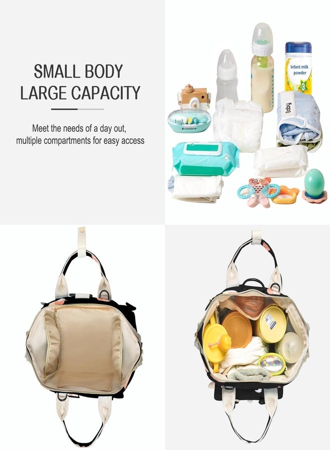 Mozzilog Small Diaper Bag Crossbody with Multi-Pocket, 4 in 1 Mini Travel Mommy Tote w/ Shoulder for Stroller, Small Toddler Daiper Backpack with Insulated Pockets, Compact Baby Bag for Mom (Black Animal) - Image 3