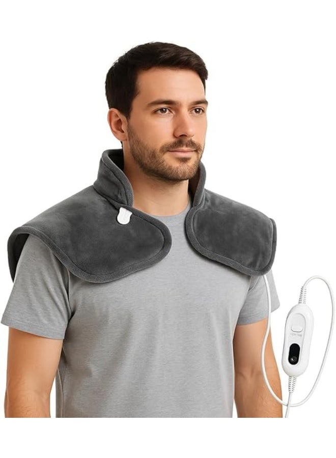 Electric Heating Pad for Shoulders & Back - Fast Heating Technology with Washable Soft Cover - Ergonomic Design for Muscle Relief - Image 2