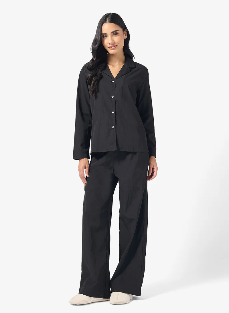 Ginger Resort Button Down Shirt & Pyjama Set