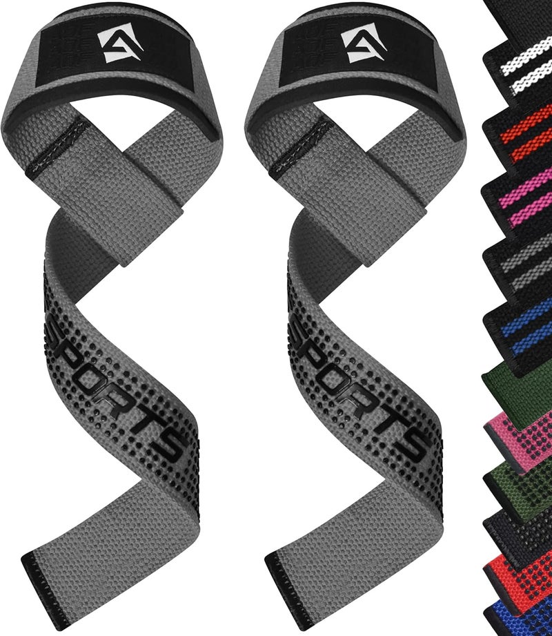AQF Lifting Wrist Straps for Weightlifting, Powerlifting & Deadlifts – 23” Neoprene Padded Cotton Straps for Strength Training & Gym Workouts - Maximum Grip Support for Men & Women - Image 1