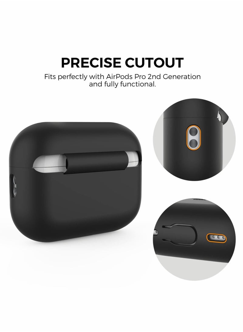 Excefore AirPods Pro 2 Case Silicone Protective Cover [Front LED Visible] Compatible with AirPods Pro 2nd Generation (Black)  - Image 4