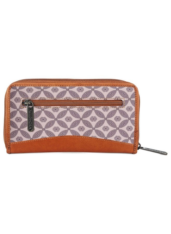 WildHorn Women's Canvas Wallet Clutch - Stylish, Spacious I Zip Around Wallet for Travel, Holds Cards, Phone, Cash I (Tropical Florals) - Image 4