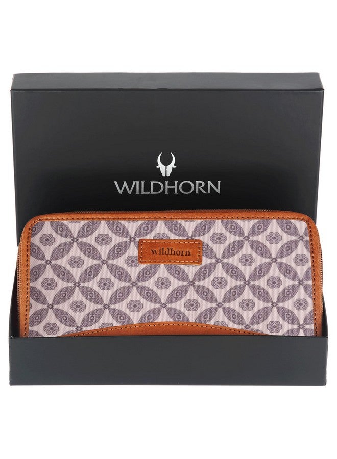 WildHorn Women's Canvas Wallet Clutch - Stylish, Spacious I Zip Around Wallet for Travel, Holds Cards, Phone, Cash I (Tropical Florals) - Image 2