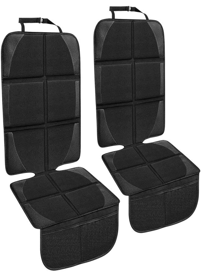 RUNETI Car Seat Protector for Child and Baby Seats - 2 Pack Premium Fabic Waterproof & Non-Slip Backing Thick Padding with Mesh Storage Pockets for Baby & Pet Universal Fit for Cars SUVs Trucks - Image 1