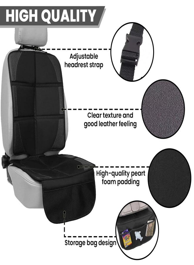 RUNETI Car Seat Protector for Child and Baby Seats - 2 Pack Premium Fabic Waterproof & Non-Slip Backing Thick Padding with Mesh Storage Pockets for Baby & Pet Universal Fit for Cars SUVs Trucks - Image 2