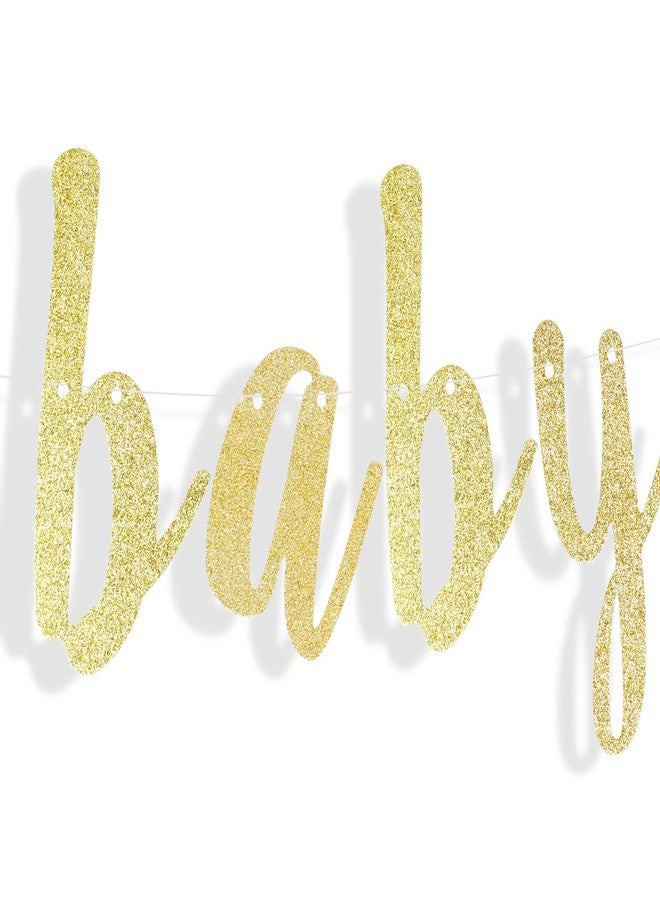LINGTEER Sweet Baby Boy Gold Glitter Bunting Banner Perfect for Baby Boy Shower First Birthday Party Decorations Backdrop Gift Sign. - Image 4