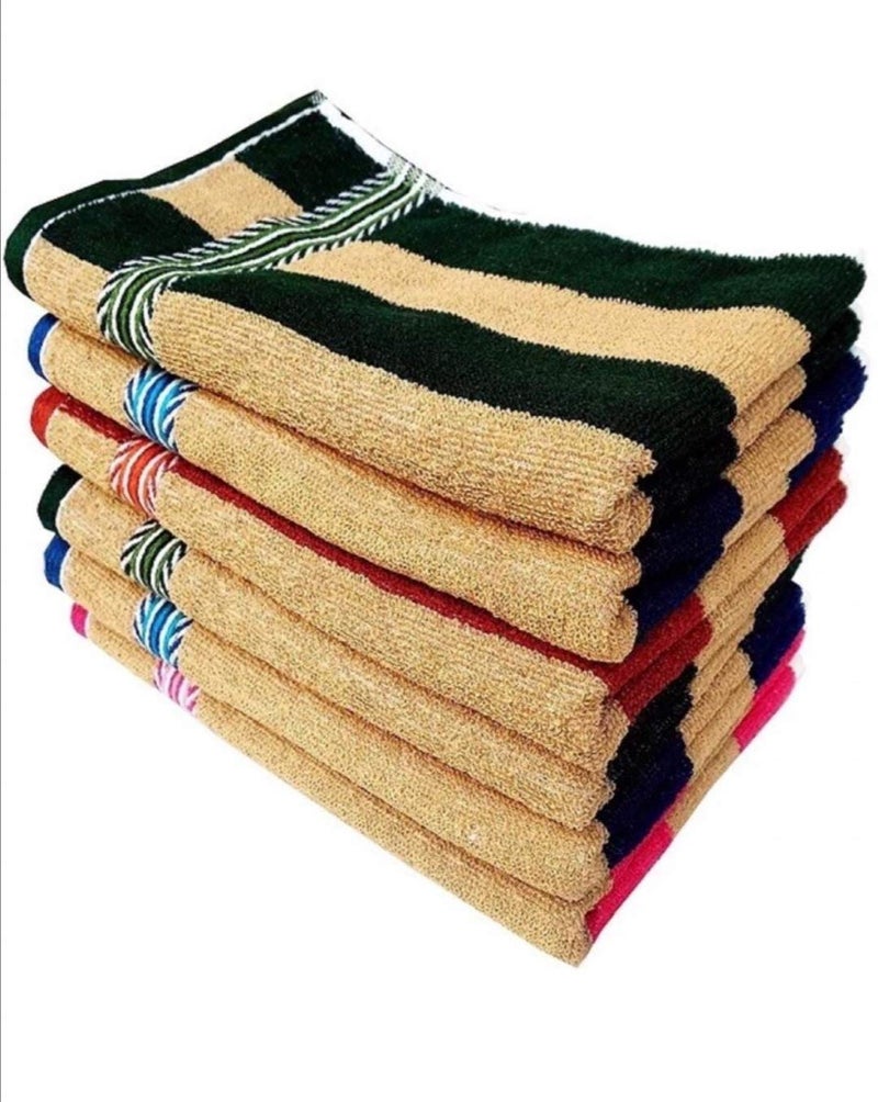 GLOW HOME Glow Home 300 GSM Super Soft 100 Cotton Hand Towels for GymWorkout and Bathroom Highly Absorbent Luxury Striped Printed Hand Towel Set for Men Women Pack of 10 14 x 21 Inches Multicolor  - Image 2