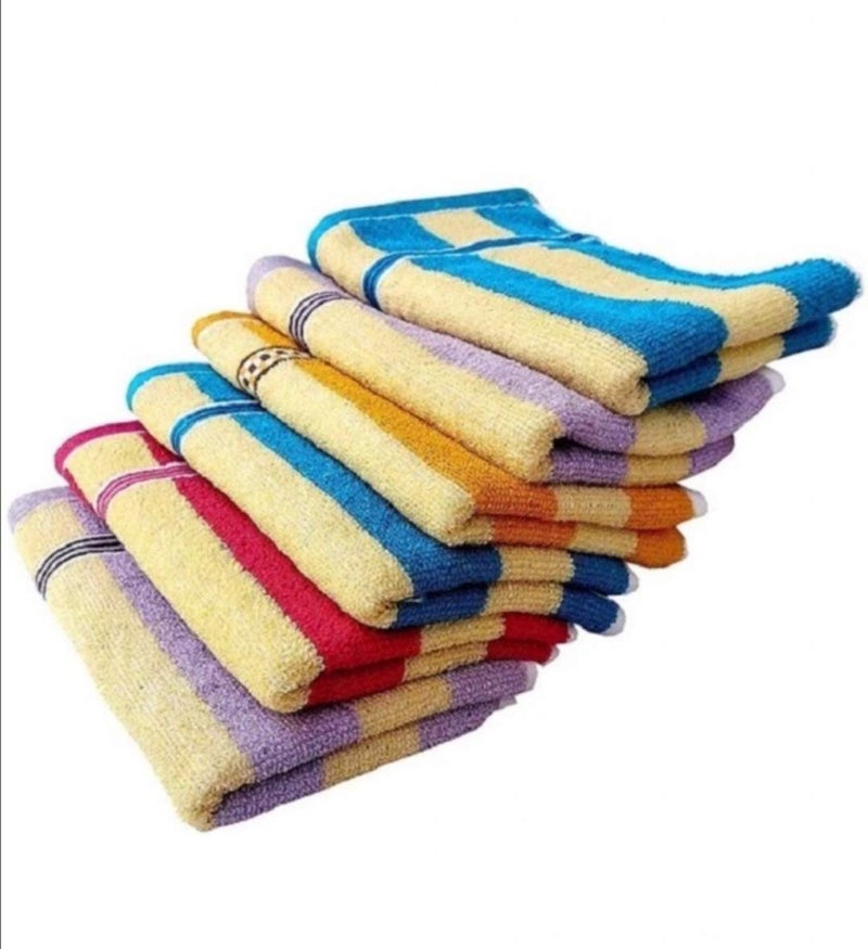 GLOW HOME Glow Home 300 GSM Super Soft 100 Cotton Hand Towels for GymWorkout and Bathroom Highly Absorbent Luxury Striped Printed Hand Towel Set for Men Women Pack of 10 14 x 21 Inches Multicolor  - Image 3