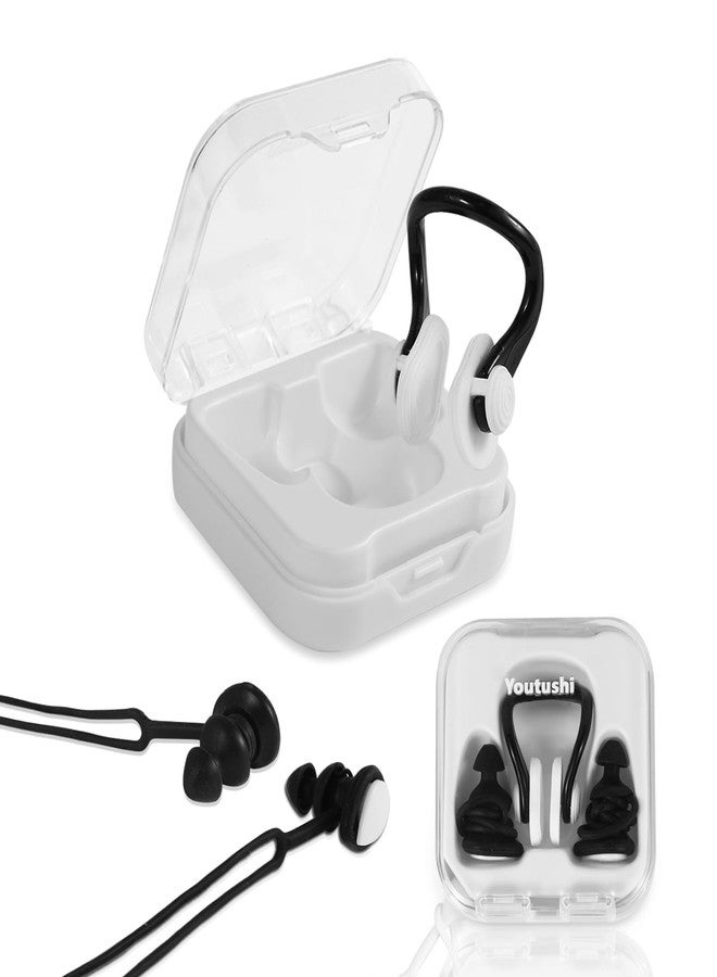 Youtushi Swimming Ear Plugs & Nose Clip for Swimming, Diving, Surfing & More - Includes Storage Box - Image 1