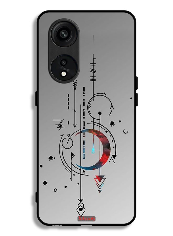 Tolwak Oppo Reno 8T 5G Protective Case Cover Moon And Arrows Art Pattern - Image 1
