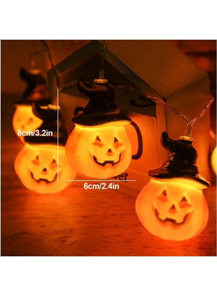 GGEROU Pumpkin Lantern String Lights Battery Operated and USB, 9.8Ft Orange Fairy Lights with 20 LED Pumpkin LED Lights for Party Patio Indoor Outdoor - Image 3