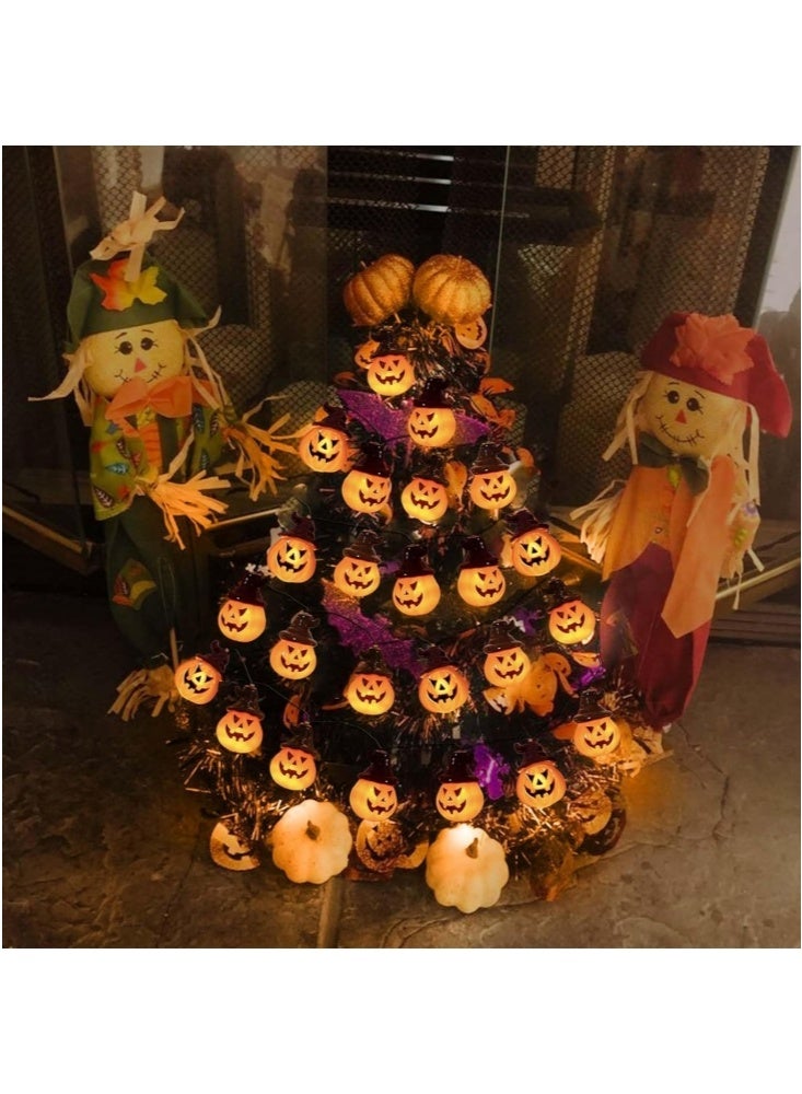 GGEROU Pumpkin Lantern String Lights Battery Operated and USB, 9.8Ft Orange Fairy Lights with 20 LED Pumpkin LED Lights for Party Patio Indoor Outdoor - Image 4