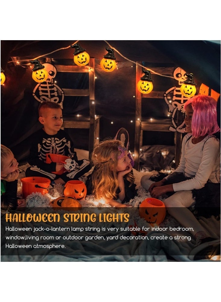 GGEROU Pumpkin Lantern String Lights Battery Operated and USB, 9.8Ft Orange Fairy Lights with 20 LED Pumpkin LED Lights for Party Patio Indoor Outdoor - Image 5