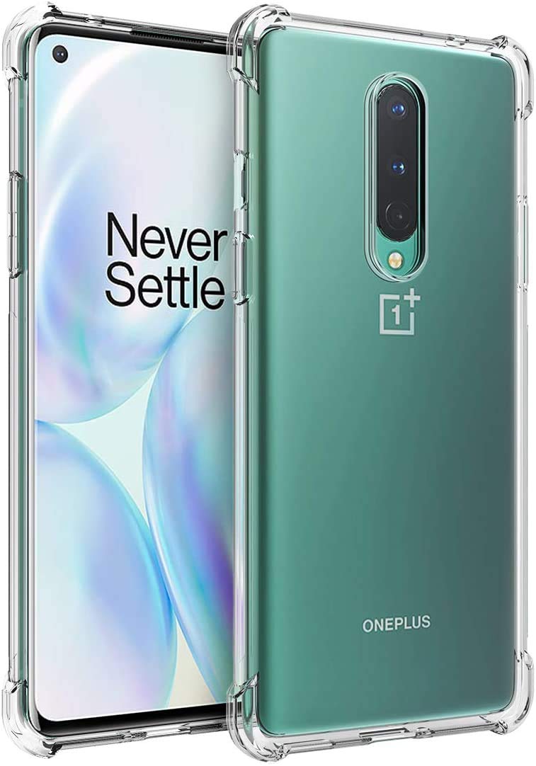 Zeking OnePlus 8 Case AntiScratch Crystal Clea with Four Corner Bumper Protective Case Cover Compatible for OnePlus 8Transparent
