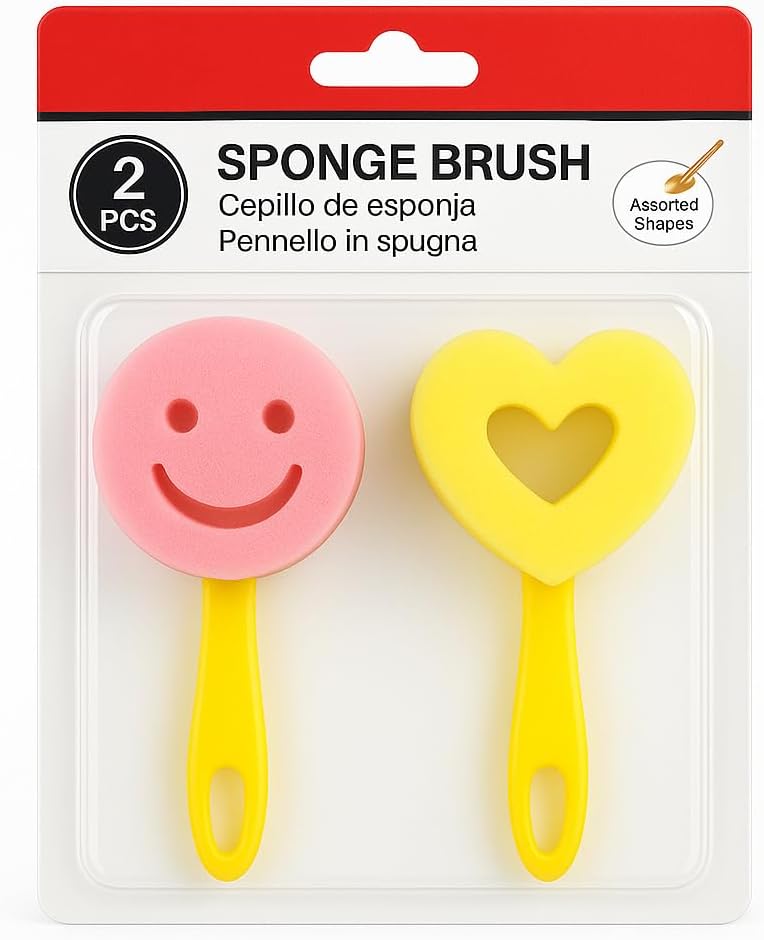 Fitto Sponge Brush 2pcs Pack 15cm for Cleaning, Kitchen, Bathroom, Multi-Purpose Use - Image 1