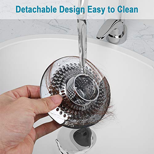 MFTEK Drain Hair Catcher Tub Drain Protector, Stainless Steel Bathtub Shower Drain Hair Stopper Strainer Trap for Shower Bathroom Sink to Catch Hair - Image 4