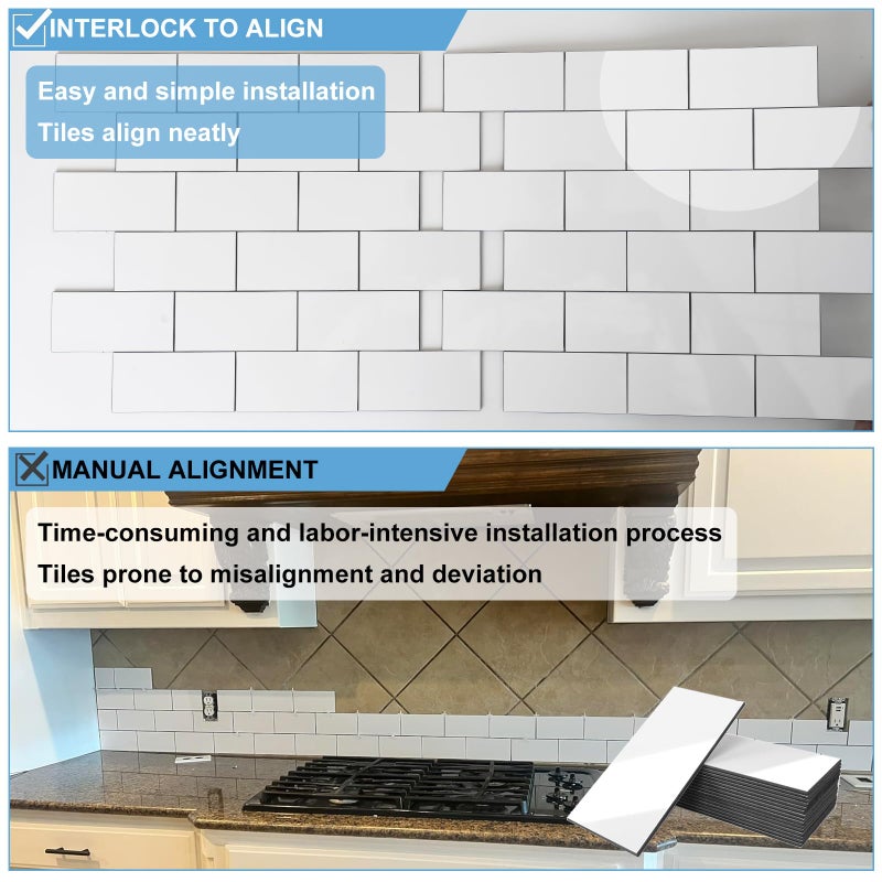 Reovatile 2026 New Upgrade Peel and Stick Backsplash Tile, Peel and Stick 11.34" X 11.57" Wall Tile for Kitchen, Bathroom, Fireplace, Laundry (Polished Marble White, 10 Packs) - Image 5