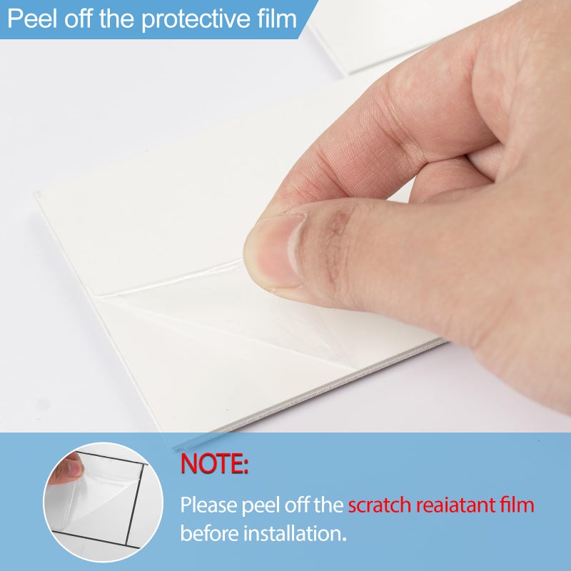 Reovatile 2026 New Upgrade Peel and Stick Backsplash Tile, Peel and Stick 11.34" X 11.57" Wall Tile for Kitchen, Bathroom, Fireplace, Laundry (Polished Marble White, 10 Packs) - Image 3