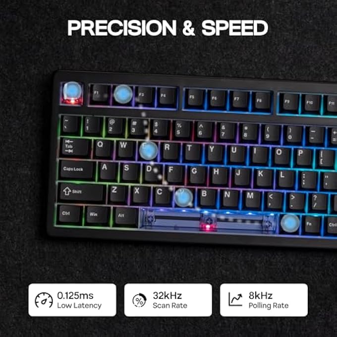 EPOMAKER HE80 HALL EFFECT GAMING KEYBOARD, 8K POLLING & 32K SCAN, CREAMY GASKET, DKS, SOCD, HOT-SWAPPABLE, RGB BACKLIT, WIRED GAMING KEYBOARD FOR PC & MAC (BLACK) - Image 3