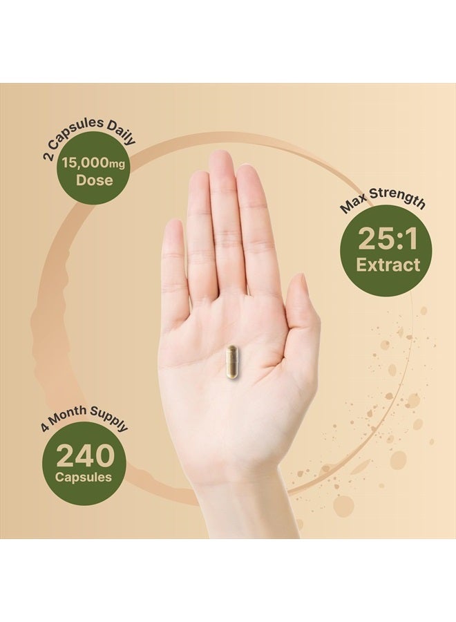NatureBell كبسولات فطر ذيل الديك الرومي | 25:1 مستخلص الجسم الثمري والفطريات – مكمل فطريات لصحة المناعة والدماغ - Image 4