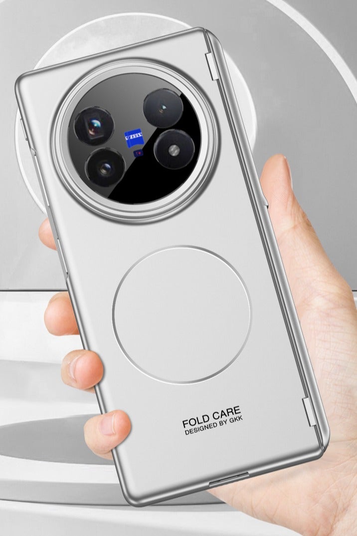 general Magnetic Case for Vivo X Fold 5 【Built-in Screen Protector】 【Support Wireless Charging】 Camera Hinge Protection Frosted Hard PC Shockproof Cover with Folding Stand - Image 4