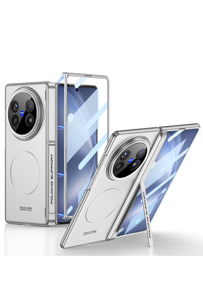 general Magnetic Case for Vivo X Fold 5 【Built-in Screen Protector】 【Support Wireless Charging】 Camera Hinge Protection Frosted Hard PC Shockproof Cover with Folding Stand - Image 1