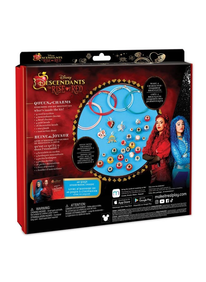 Make It Real Make It Real: Descendants 4 Rise of Red - Queen of Charms - 34pc DIY Jewelry Kit, Make 4 Character Inspired Bracelets, Disney, Girls & Kids Ages 8+  - Image 2