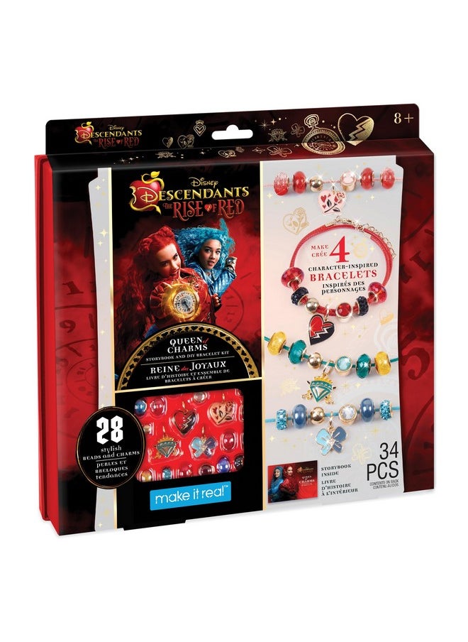 Make It Real Make It Real: Descendants 4 Rise of Red - Queen of Charms - 34pc DIY Jewelry Kit, Make 4 Character Inspired Bracelets, Disney, Girls & Kids Ages 8+  - Image 1