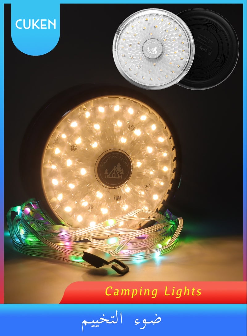 Cuken Camping Lights Camping String Lights Rechargeable, 10M 7 in 1 Outdoor Waterproof Stowable String Light with 7 Modes 4000mah Portable Camp String Lights Retractable LED Tent Camping Fairy Lights Warm - Image 1