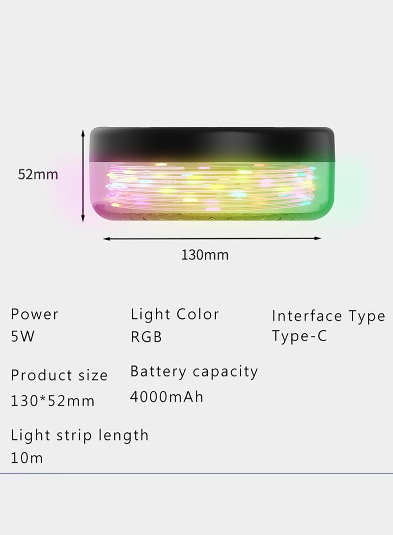 Cuken Camping Lights Camping String Lights Rechargeable, 10M 7 in 1 Outdoor Waterproof Stowable String Light with 7 Modes 4000mah Portable Camp String Lights Retractable LED Tent Camping Fairy Lights Warm - Image 4