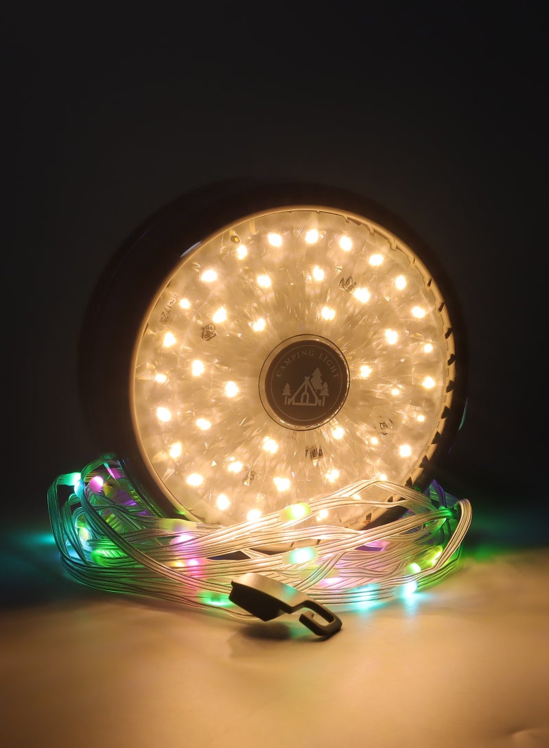 Cuken Camping Lights Camping String Lights Rechargeable, 10M 7 in 1 Outdoor Waterproof Stowable String Light with 7 Modes 4000mah Portable Camp String Lights Retractable LED Tent Camping Fairy Lights Warm - Image 3