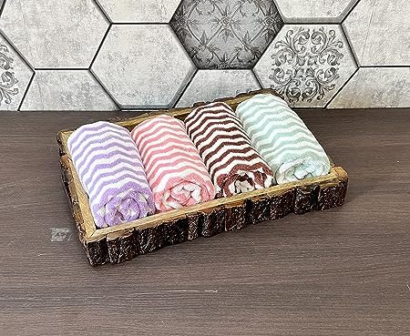 A'kin Akin Hand Towel Super Soft Quick Water Absorbing Microfiber Multipurpose Use as Bathroom Kitchen wash Basin Gym YogaHand Towel 40 x 60 cm Pack of 4 - Image 4