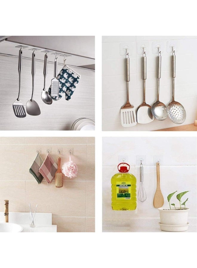 10-Piece Self-Adhesive Wall Hooks Set, Reusable No-Drill Sticky Hooks for Towels, Clothes, Kitchen and Bathroom Accessories - Image 2