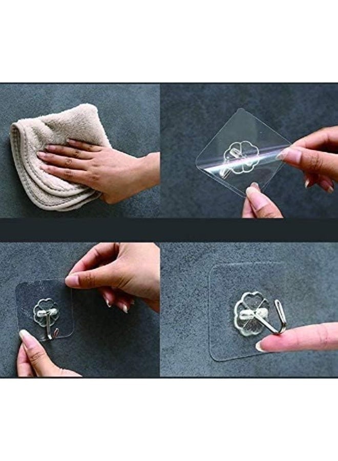10-Piece Self-Adhesive Wall Hooks Set, Reusable No-Drill Sticky Hooks for Towels, Clothes, Kitchen and Bathroom Accessories - Image 4