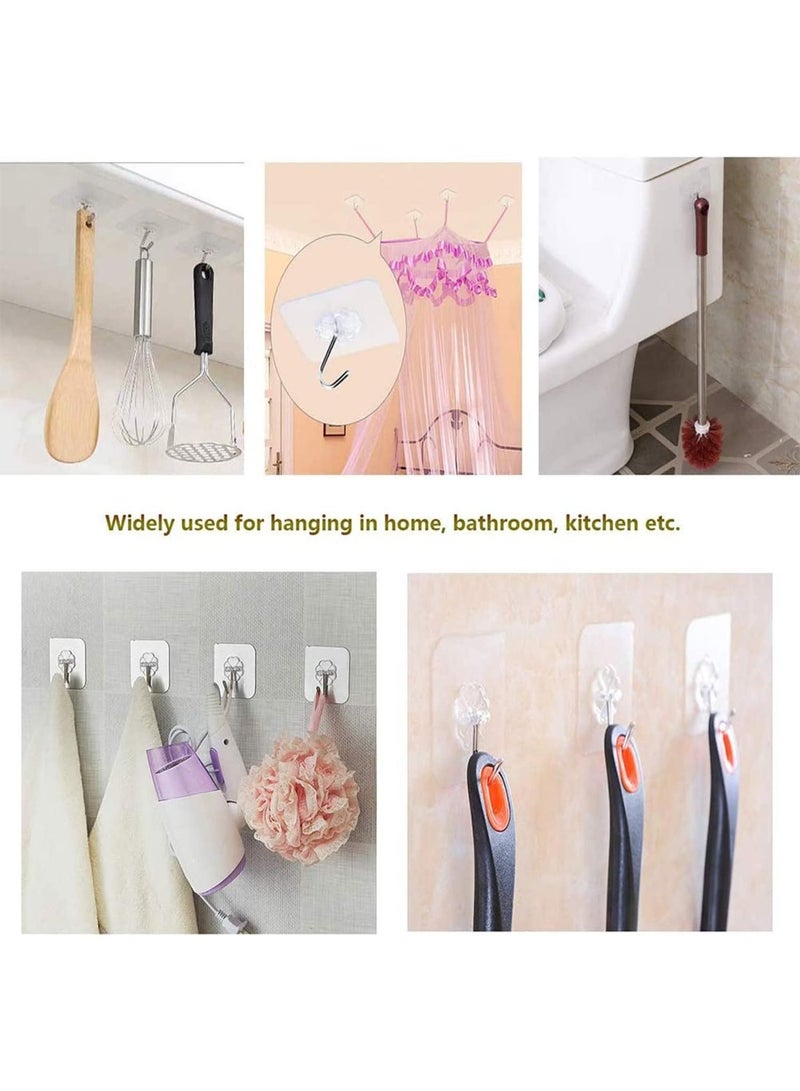 10-Piece Self-Adhesive Wall Hooks Set, Reusable No-Drill Sticky Hooks for Towels, Clothes, Kitchen and Bathroom Accessories - Image 3