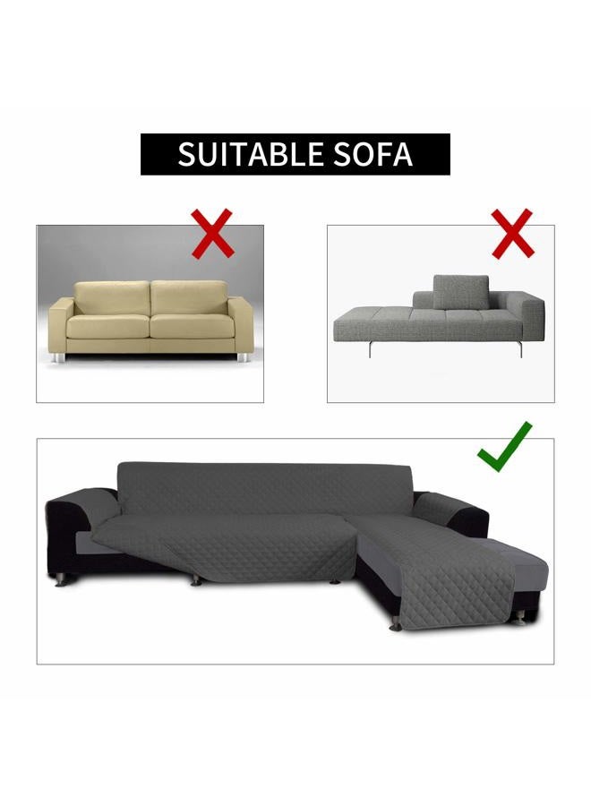 Easy-Going Sectional Couch Covers L Shape Reversible Sofa Slipcover Chaise Lounge Cover Furniture Protector Cover for Pets Dog Cat (X-Large, Dark Gray) - Image 4