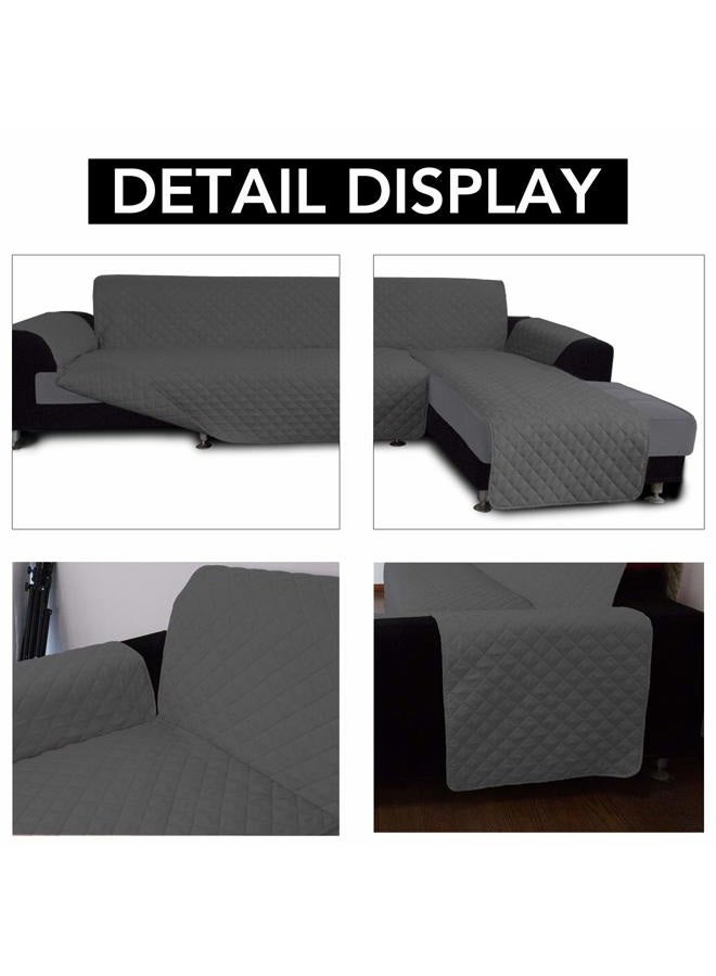 Easy-Going Sectional Couch Covers L Shape Reversible Sofa Slipcover Chaise Lounge Cover Furniture Protector Cover for Pets Dog Cat (X-Large, Dark Gray) - Image 3