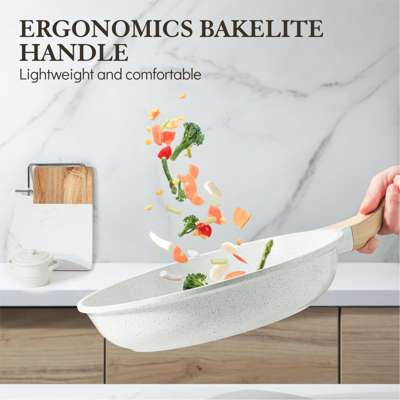 SENSARTE Nonstick Ceramic Frying Pan Skillet, 9.5 Inch Omelet Pan, Healthy Non Toxic Chef Pan, Induction Compatible Egg Pan with Heat Resistant Handle, PFAS-Free - Image 4