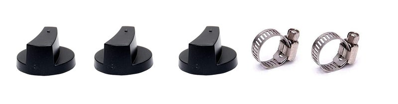 RJ kitchenware store gas stove 3 button and 2 gas clamp for gas pipe regulator push button for gas regulator gas pipe clamp gas stove button pack of 5 - Image 1