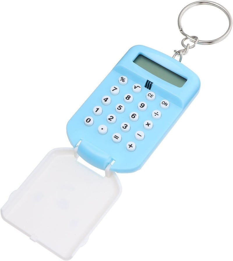 2pcs Mini Electronic Calculator Portable Arithmetic Counter for Students and Office Use Cute Blue Compact Design with Color-Resistant Keys - Image 1