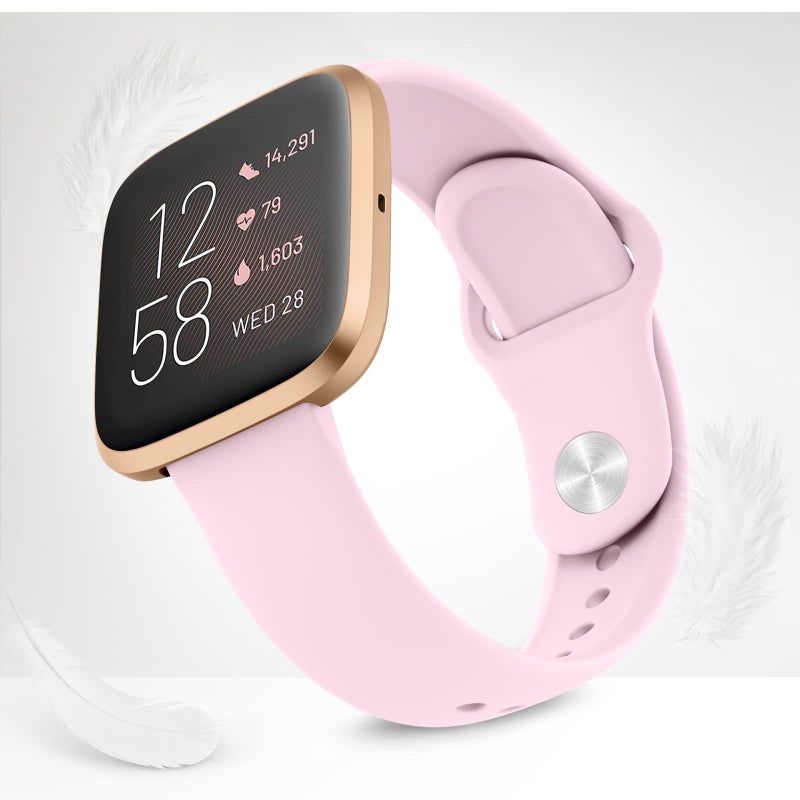 AK Silicone Bands Compatible with Fitbit Versa 2 / Fitbit Versa/Versa Lite/Versa SE Bands for Women Men, Classic Soft Straps Replacement Sport Wristbands for Fitbit Versa 2 Smart Watch (Pink) - Image 4