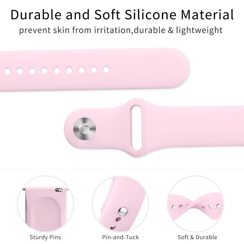 AK Silicone Bands Compatible with Fitbit Versa 2 / Fitbit Versa/Versa Lite/Versa SE Bands for Women Men, Classic Soft Straps Replacement Sport Wristbands for Fitbit Versa 2 Smart Watch (Pink) - Image 3
