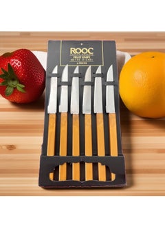 Rooc Roc Gold Color Breakfast Knife 6 Pieces Square Handle Breakfast Knife Gold Color 