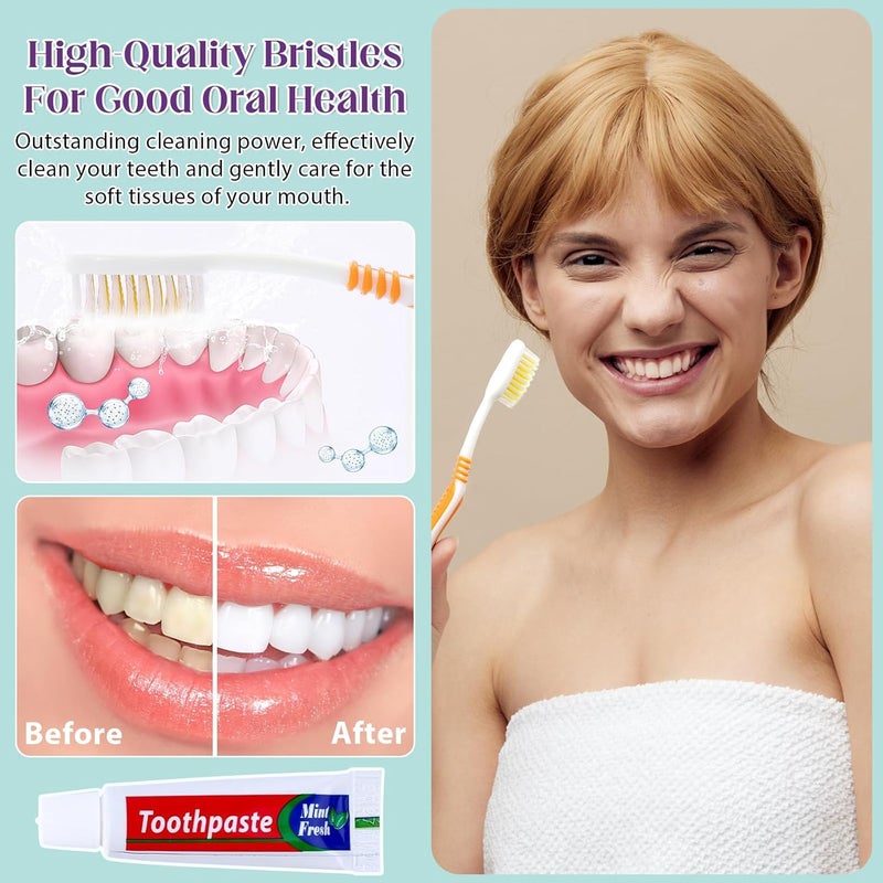 Comdian Disposable Toothbrush with Toothpaste 38 PCS, Travel Toothbrush and Toothpaste Bulk Set,Soft Bristle Individually Wrapped Toothbrushes Bulk for Kids, Adult. Suitable for Hotel, Travel, Home, Donated - Image 4