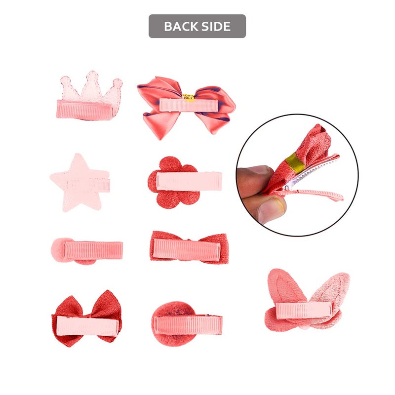 kapimo Fancy Hair Clips for Baby Girls Toddlers Assorted Stylish Fashion Hair Accessories 18 pcs Gift Set Box (RED) - Image 4