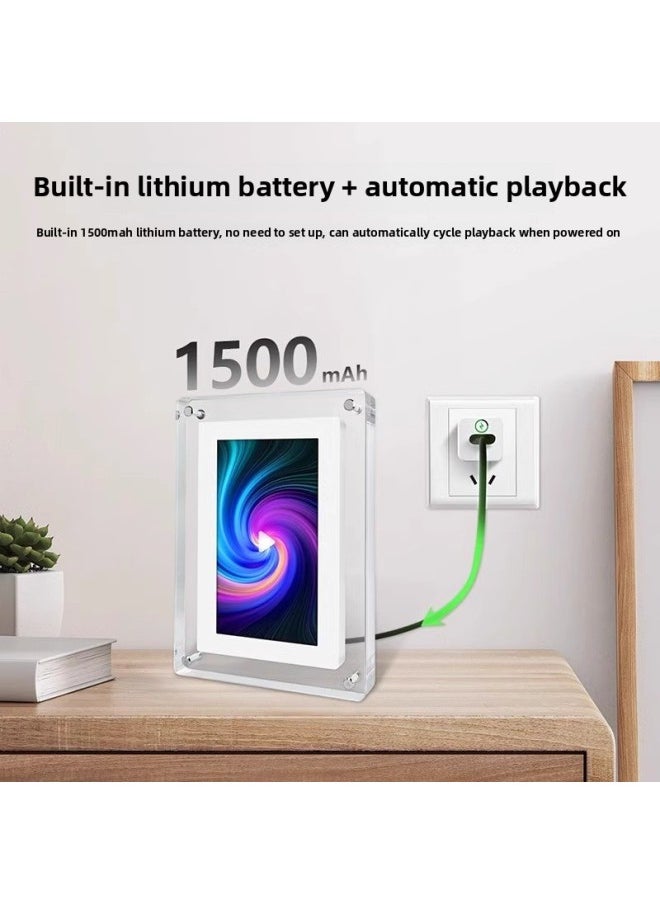 Generic Special Holiday Creative Gift Acrylic Transparent Photo Album Electronic Photo Frame Photo Gift Digital Player-Color:7 Inches  - Image 2