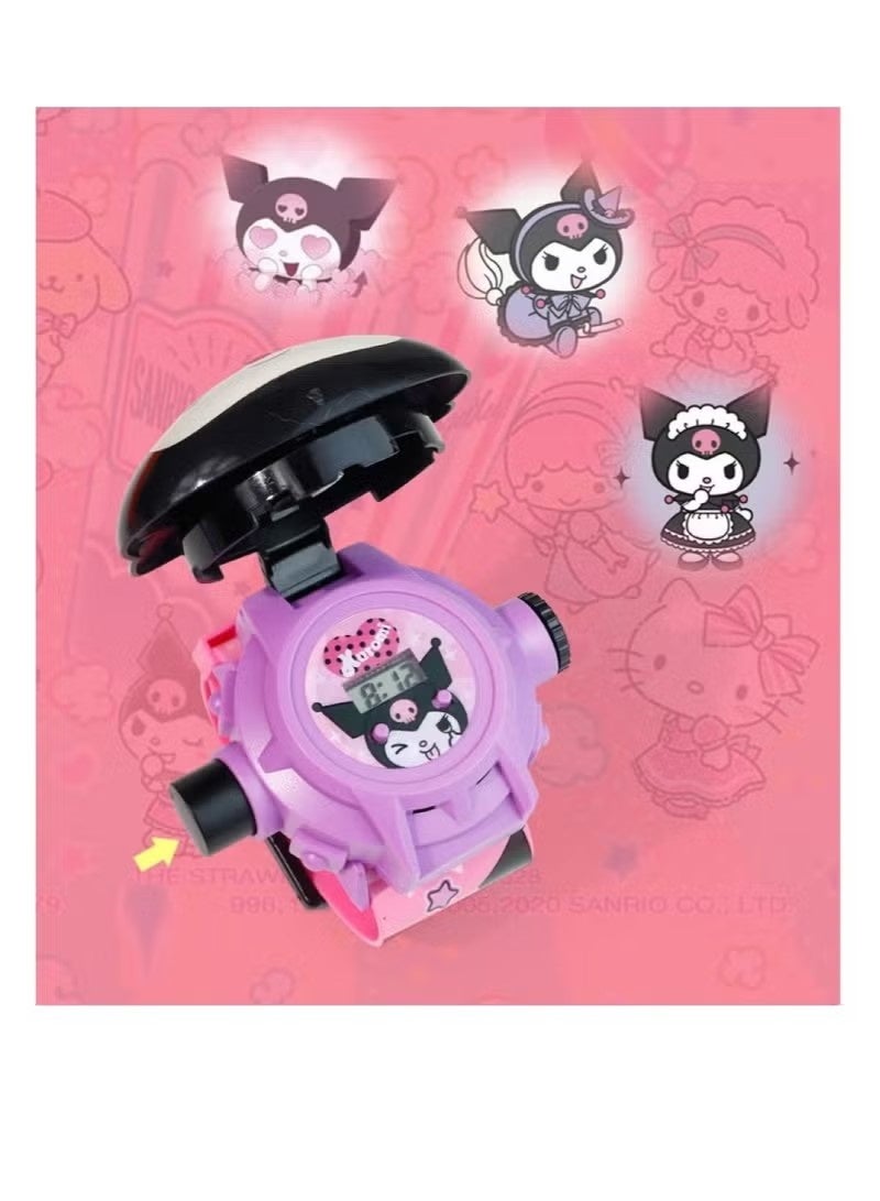 ساعة ميلودي كورومي سينامورول الكرتونية ثلاثية الأبعاد المضيئة الرقمية للأطفال - Image 3