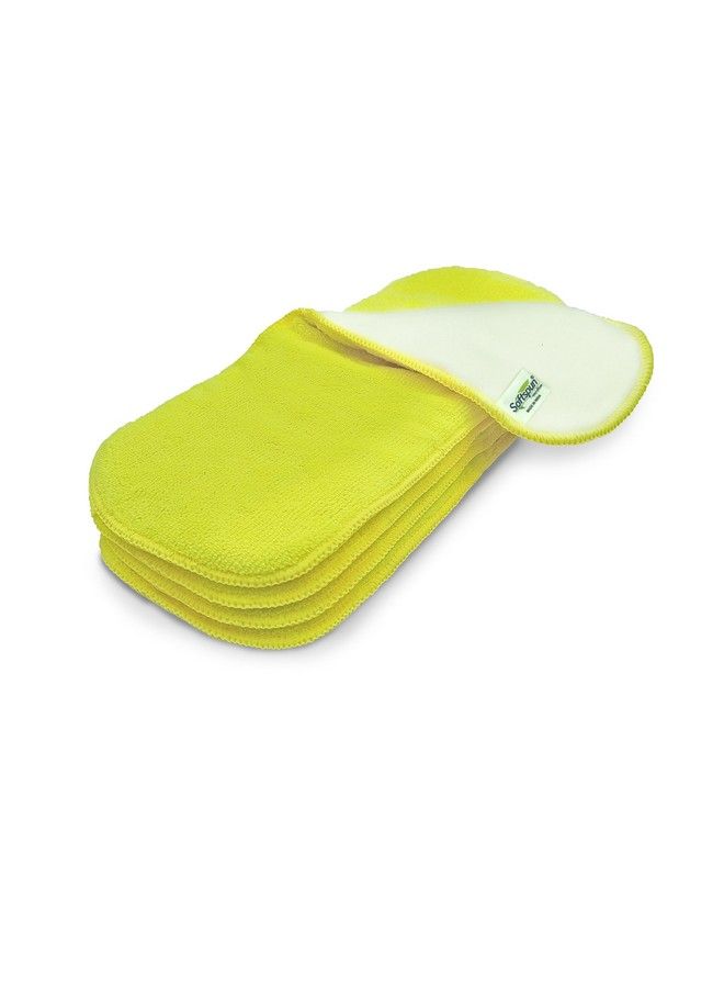 SOFTSPUN Microfiber 4 Layer Baby Pocket Diaper Inserts Pack Of 4 Large Size Yellow! Age 4 30 Months Washable Reusable Ultra Absorbent Super Soft & Comfortable For Babies. - Image 2