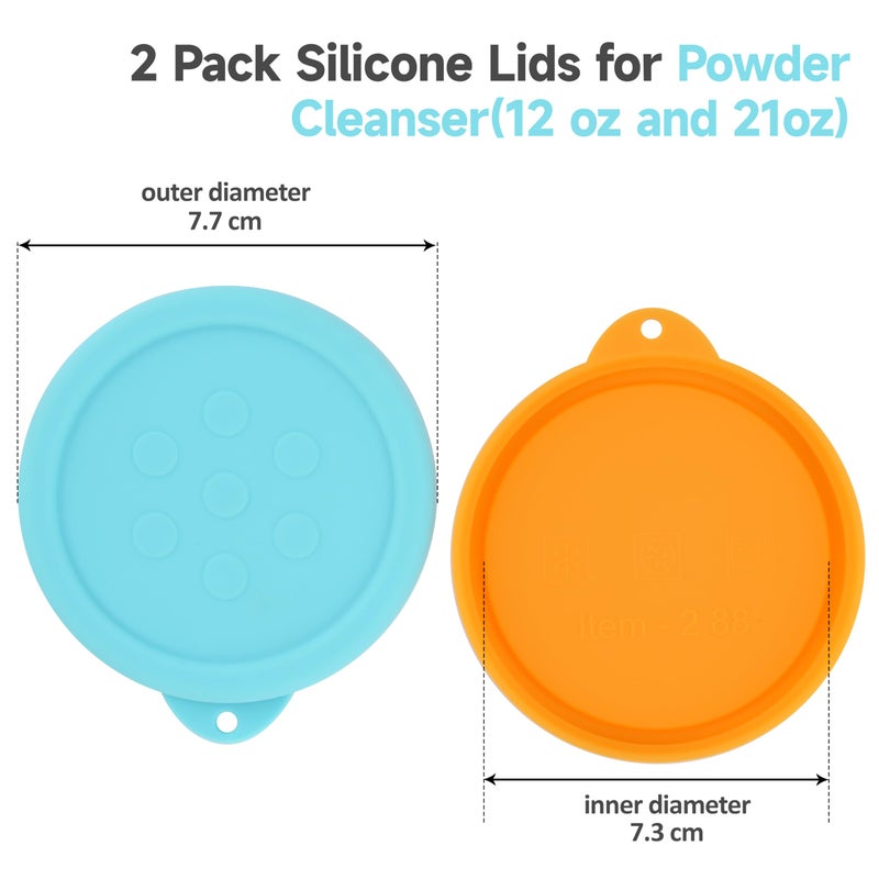 LUVCOSY 2 Pack Silicone Powder Cleanser Lids, Compatible with Bar Keepers Friend, Comet, Ajax Powder Cleanser (12 oz & 21oz), Moisture Resistance, Cleanser Accessory to Keep Powder Dry - Image 2