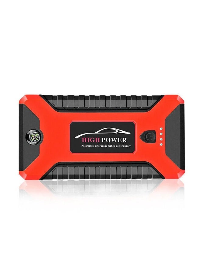 Jump Starter with Air Compressor 29B – 99800mAh Portable Car Battery Booster, 12V Power Bank with LED Flashlight, SOS, and 4 USB Ports – Black & Red - Image 2